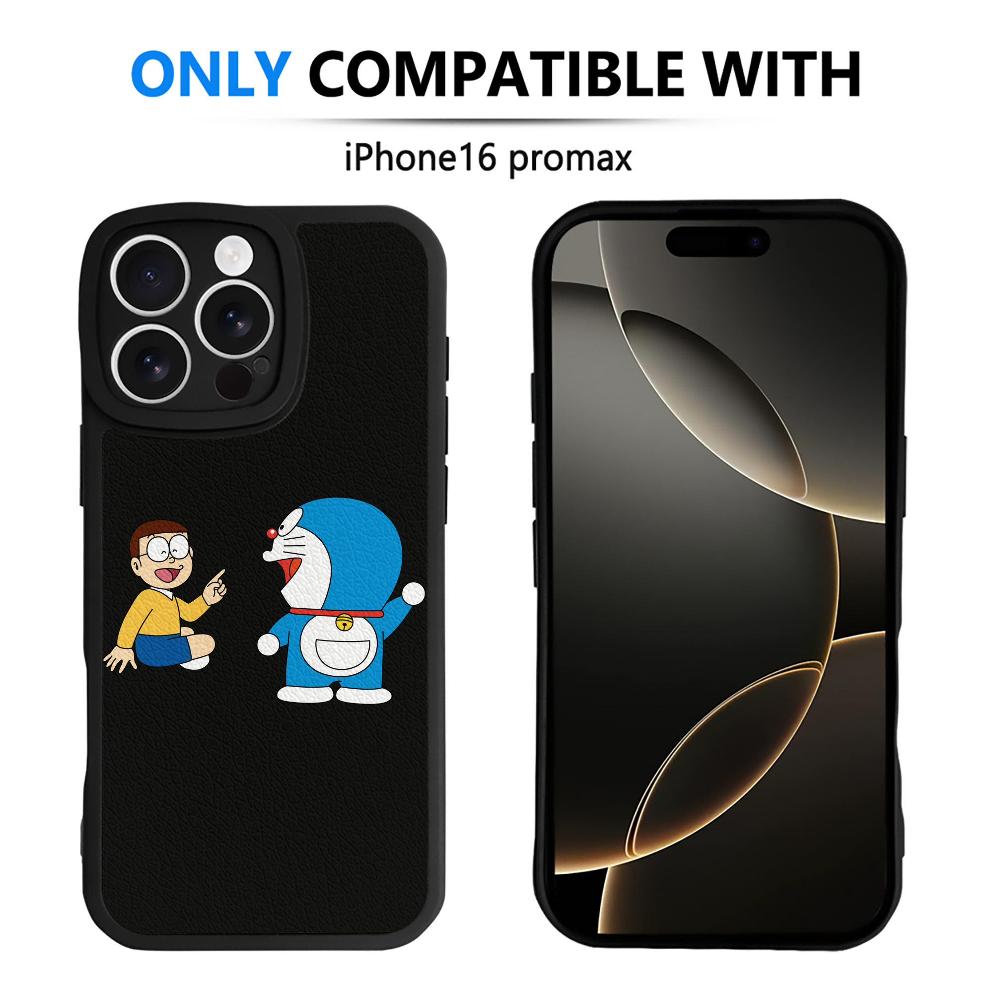 （画像用） ドラえもん Doraemon 【iPhone 16シリーズ対応】シリコンスマホケース（レザー調） 材質：シリコン